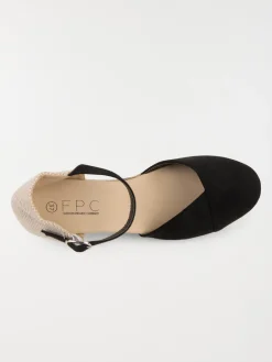 Sandales noires compensées femme (36-41)