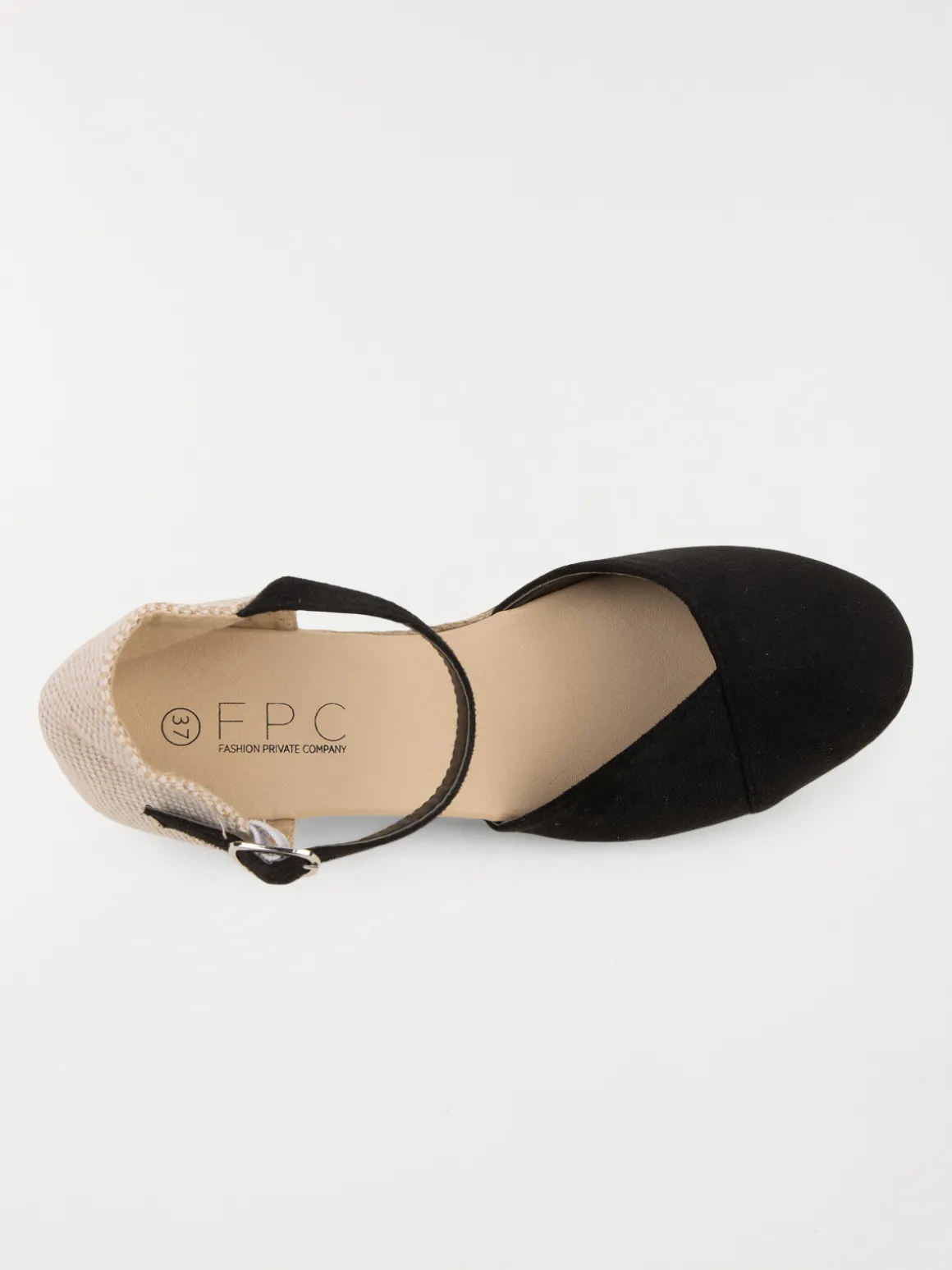 Sandales noires compensées femme (36-41)