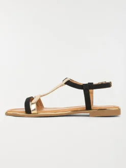 Sandales noires et dorées femme (36-41)