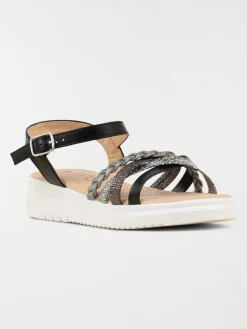 Sandales noires fille plateforme (31-36)