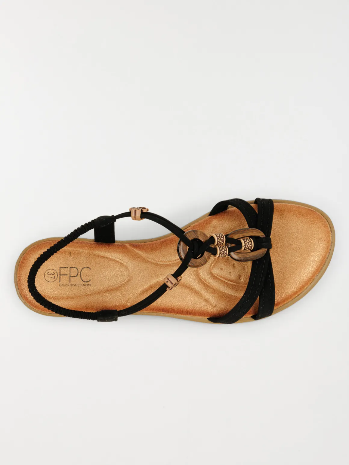 Sandales noires perles femme (36-41)