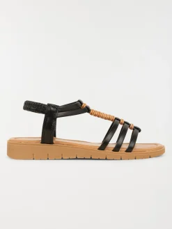 Sandales noires perles femme (36-41)