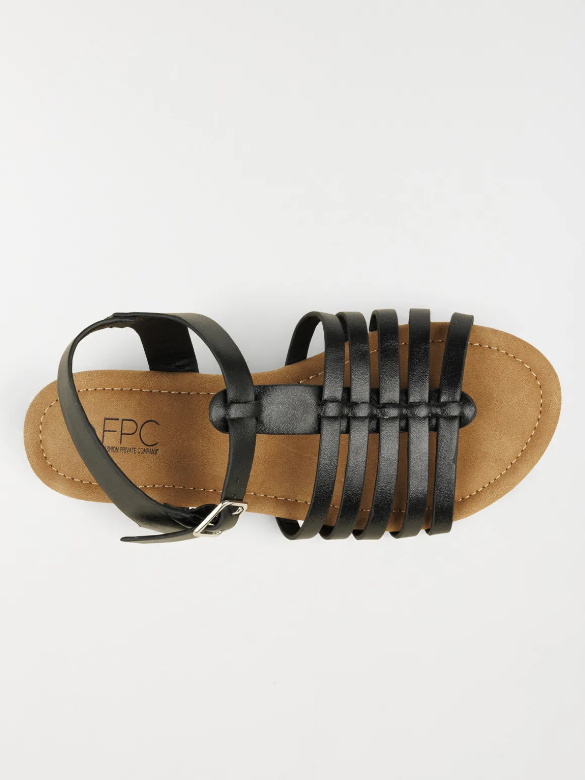 Sandales noires plates femme (36-41)