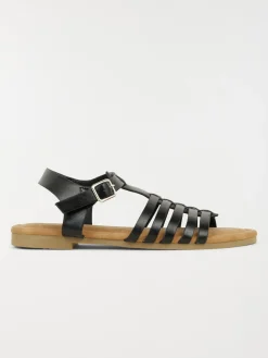 Sandales noires plates femme (36-41)