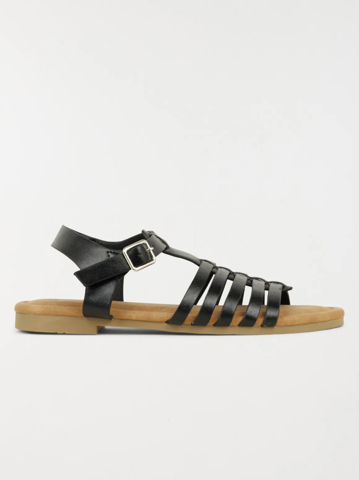 Sandales noires plates femme (36-41)