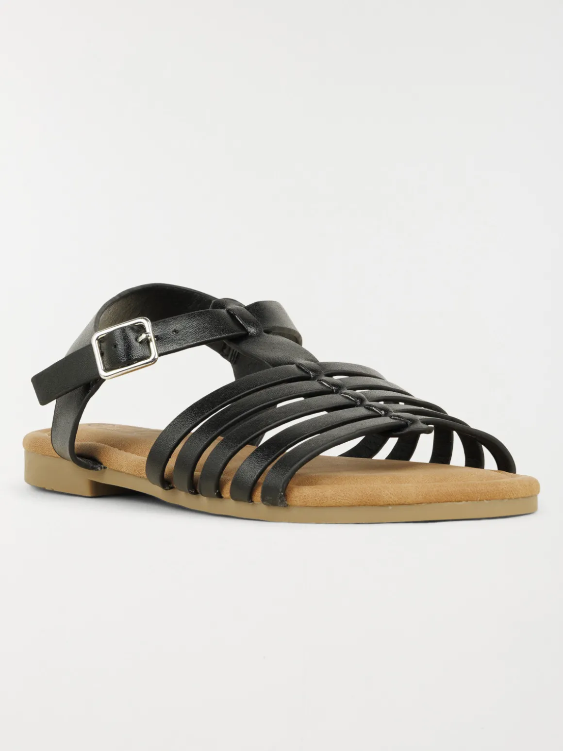 Sandales noires plates femme (36-41)