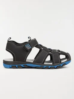 Sandales noires scratch garçon (24-30)