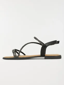 Sandales noires strass femme (36-41)