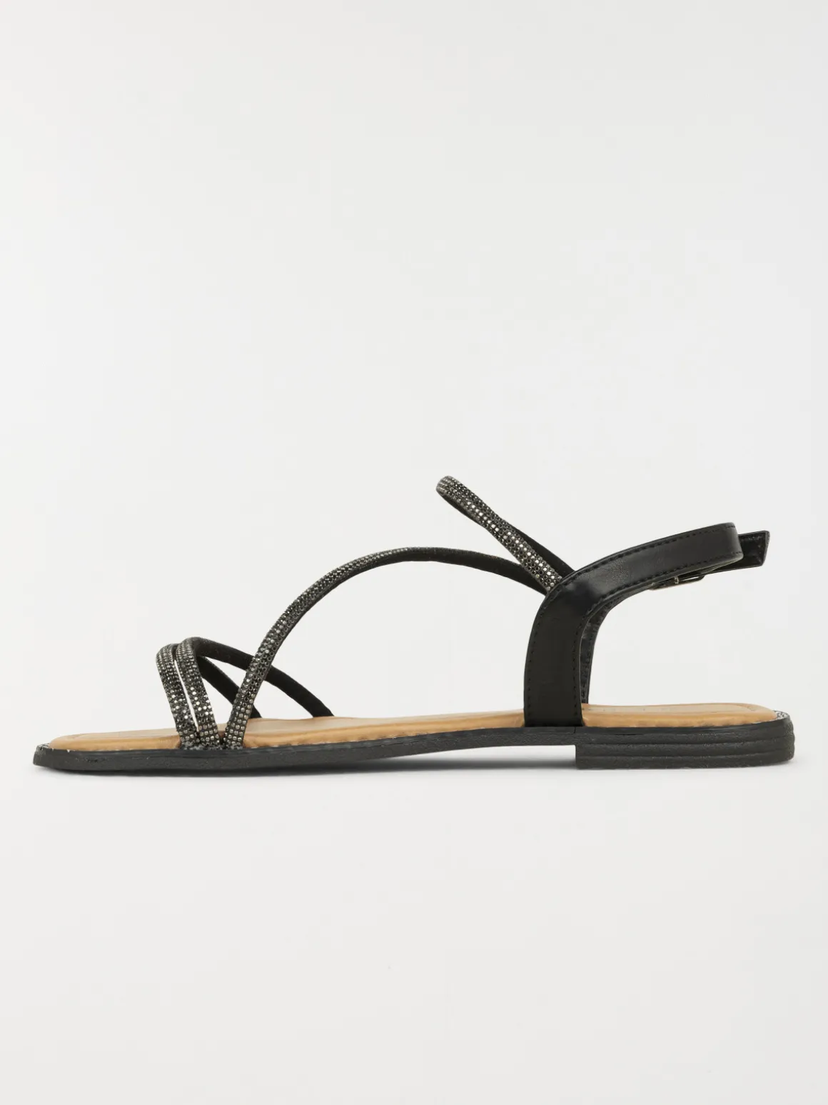 Sandales noires strass femme (36-41)