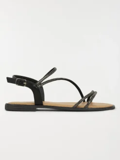 Sandales noires strass femme (36-41)