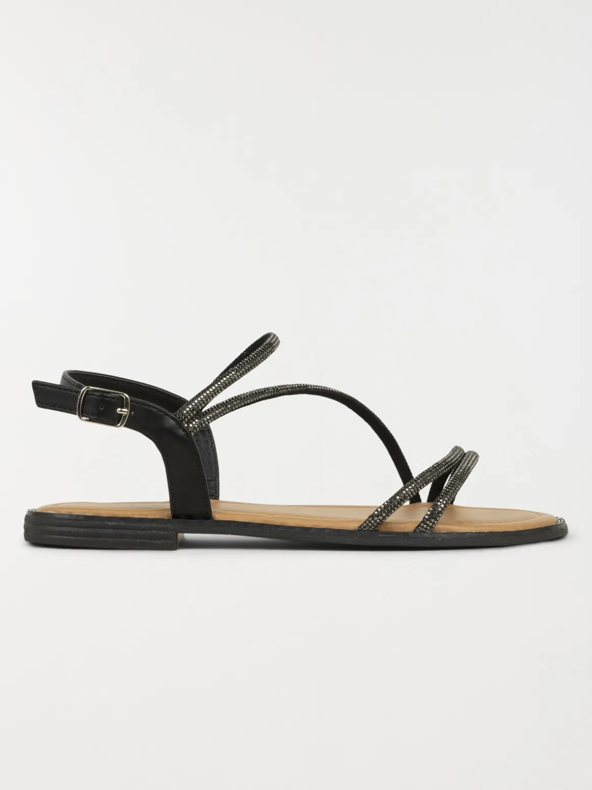 Sandales noires strass femme (36-41)