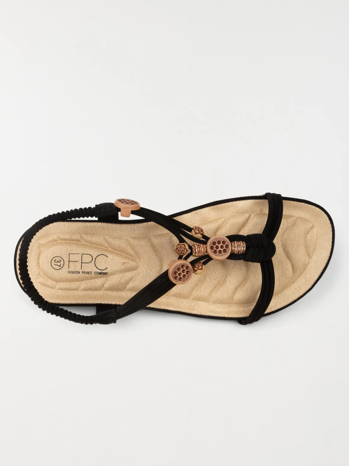 Sandales perles noir femme (36-41)