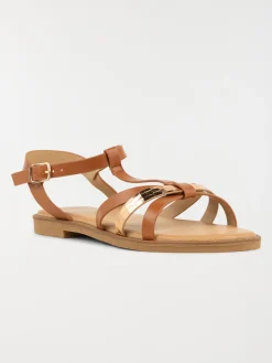 Sandales plates camel femme (36-41)