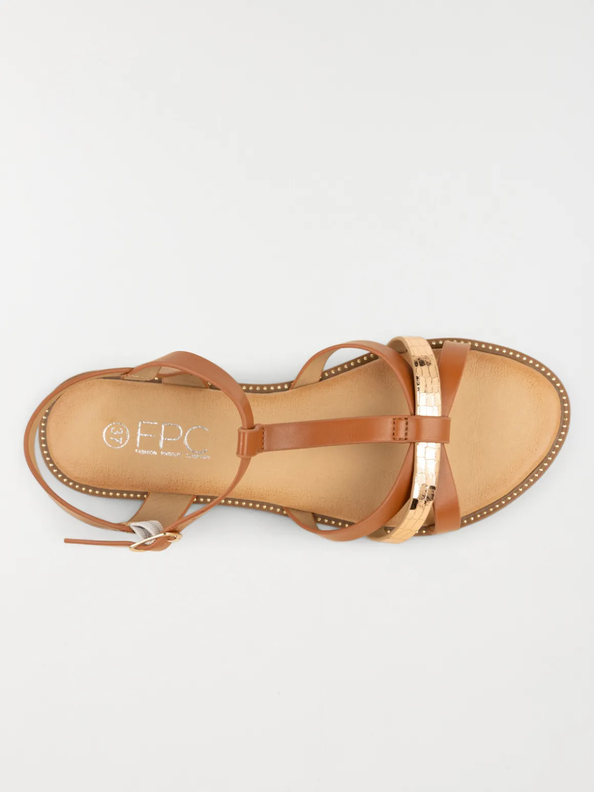 Sandales plates camel femme (36-41)