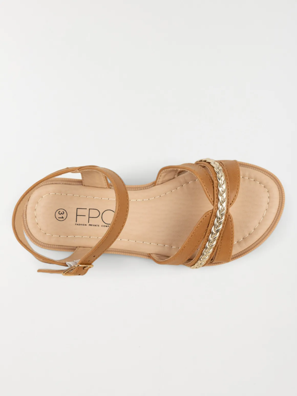Sandales plates camel fille (31-36)