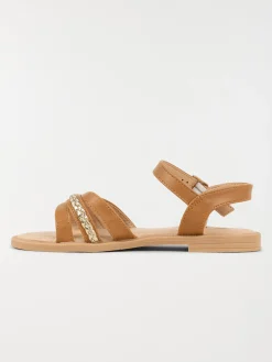 Sandales plates camel fille (31-36)