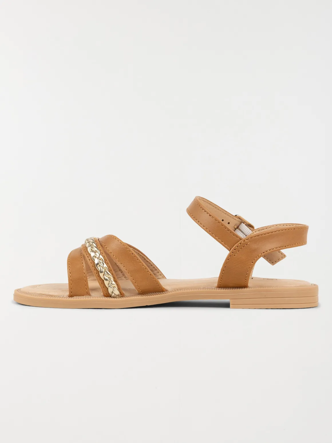 Sandales plates camel fille (31-36)