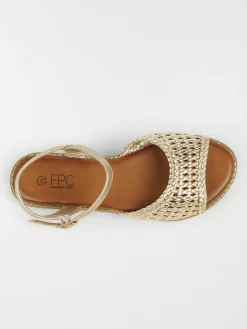 Sandales plates dorées femme (36-41)
