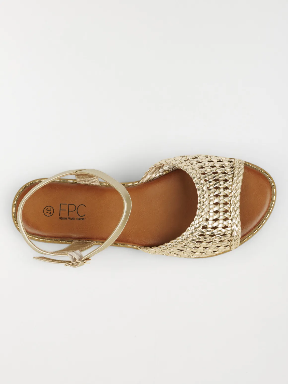 Sandales plates dorées femme (36-41)