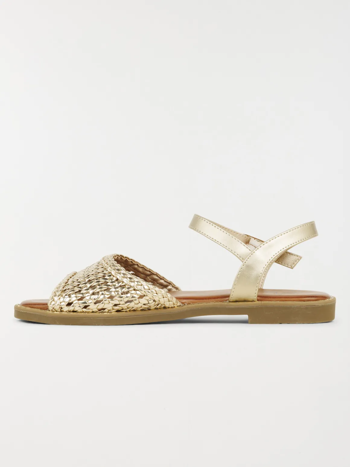 Sandales plates dorées femme (36-41)