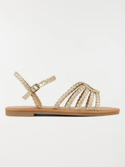 Sandales plates dorées femme (36-41)