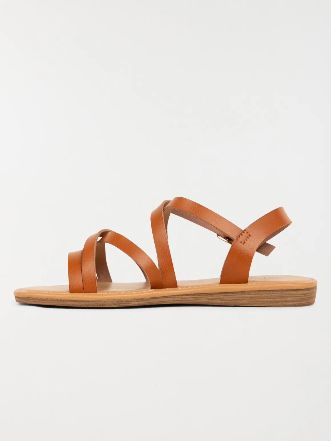 Sandales plates femme camel (36-41)