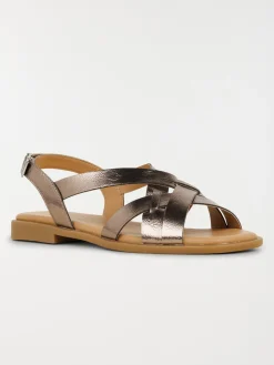 Sandales plates femme gunmetal (36-41)
