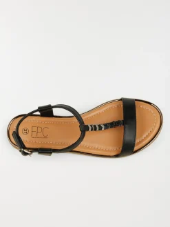 Sandales plates femme noir (36-41)