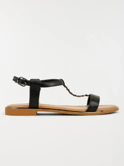 Sandales plates femme noir (36-41)