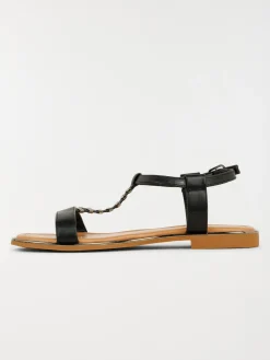Sandales plates femme noir (36-41)