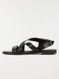 Sandales plates femme noir (36-41)