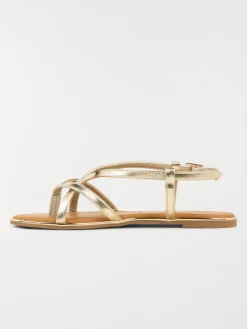 Sandales plates femme or (36-41)