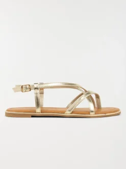 Sandales plates femme or (36-41)