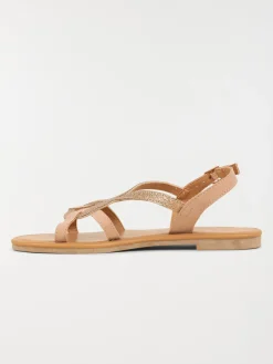 Sandales plates femme rose (37-42)