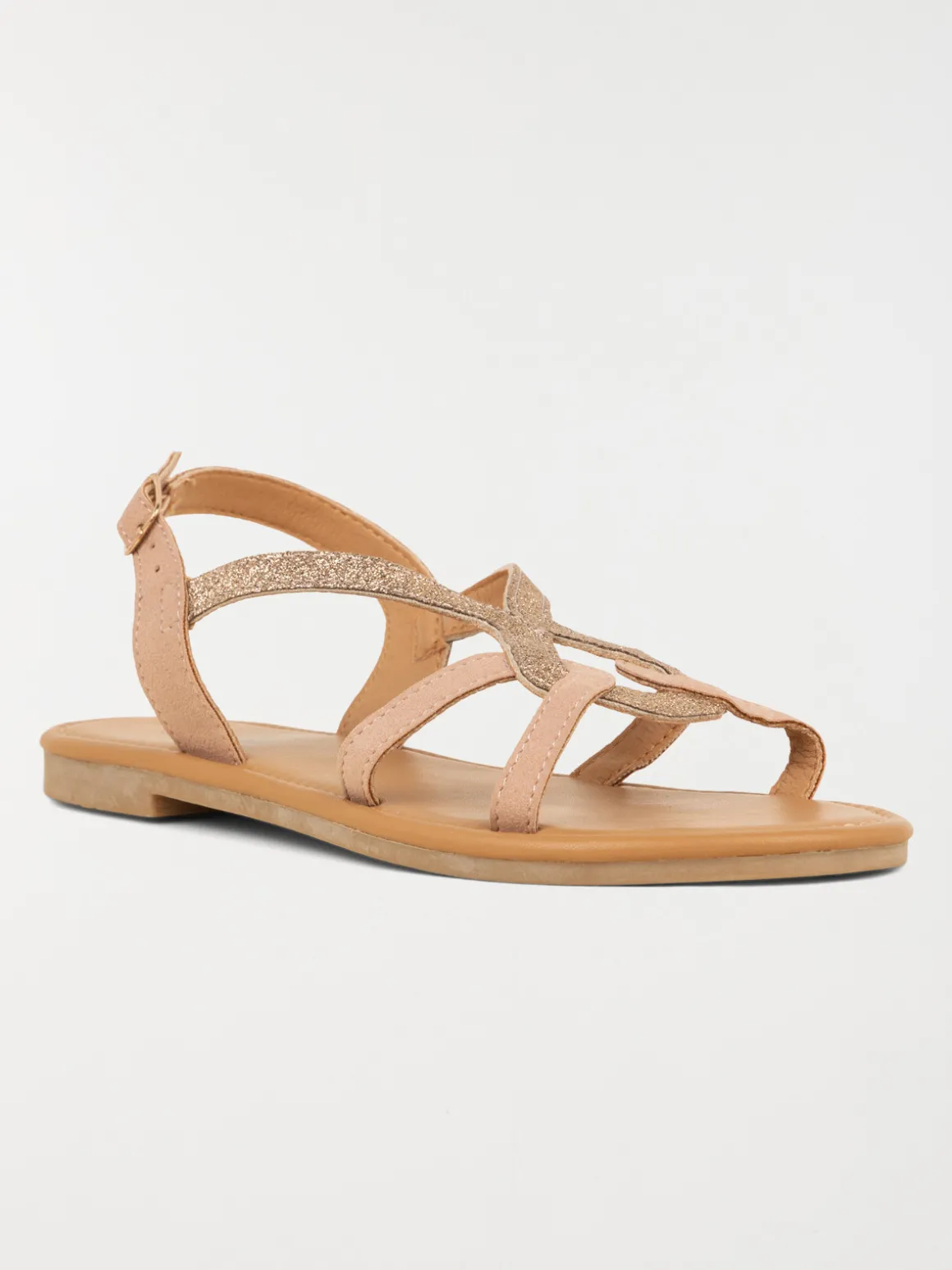Sandales plates femme rose (37-42)
