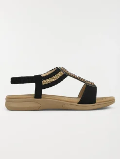 Sandales plates perles femme (36-41)