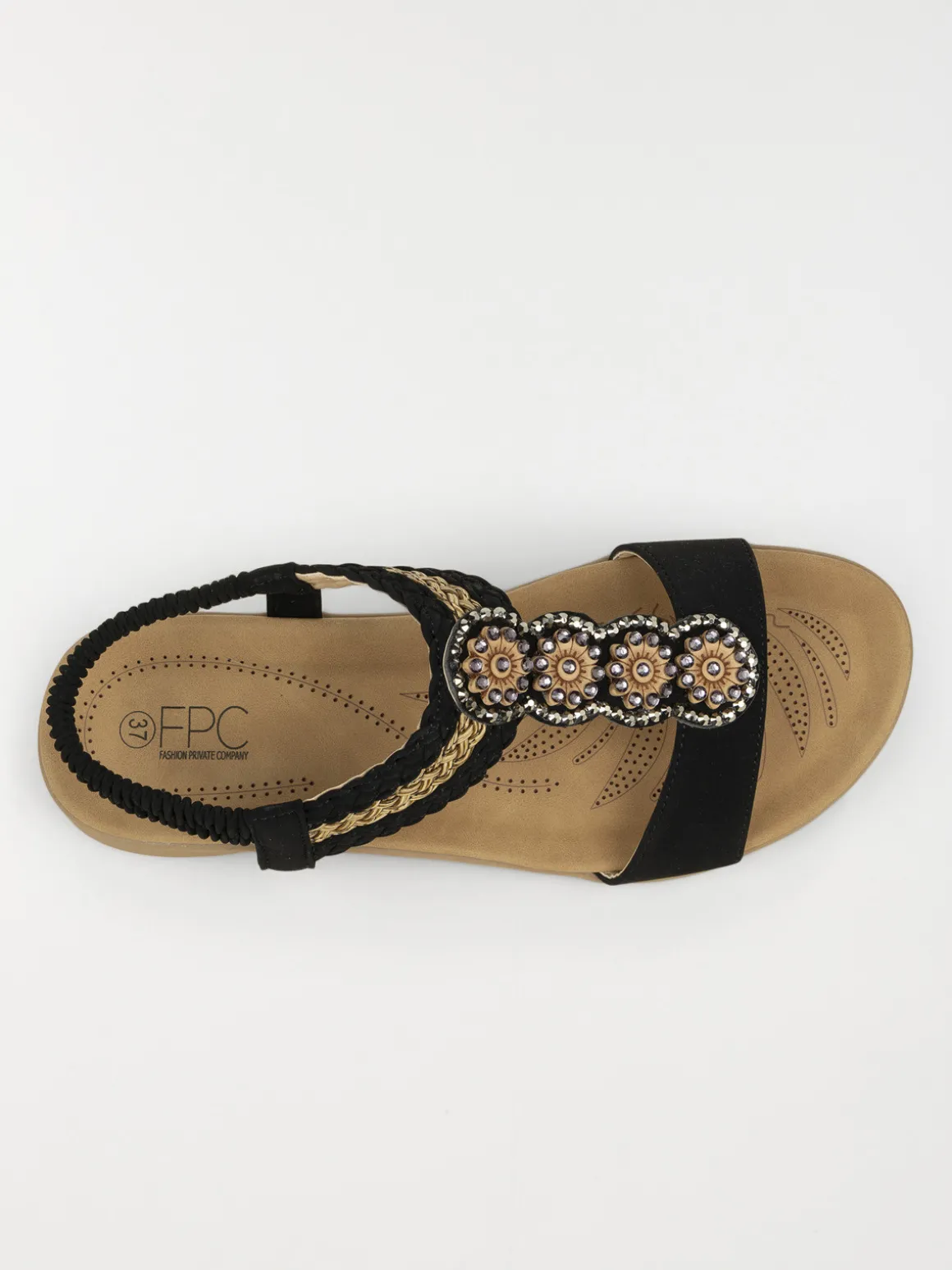 Sandales plates perles femme (36-41)