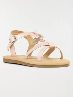 Sandales roses plates fille (24-30)