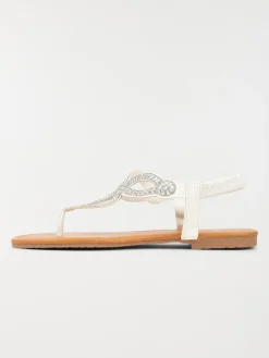 Sandales strass blanches femme (37-42)