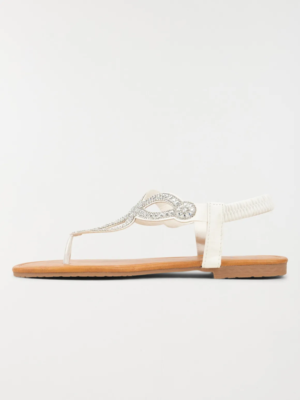 Sandales strass blanches femme (37-42)
