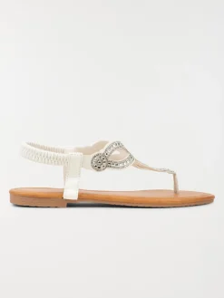 Sandales strass blanches femme (37-42)