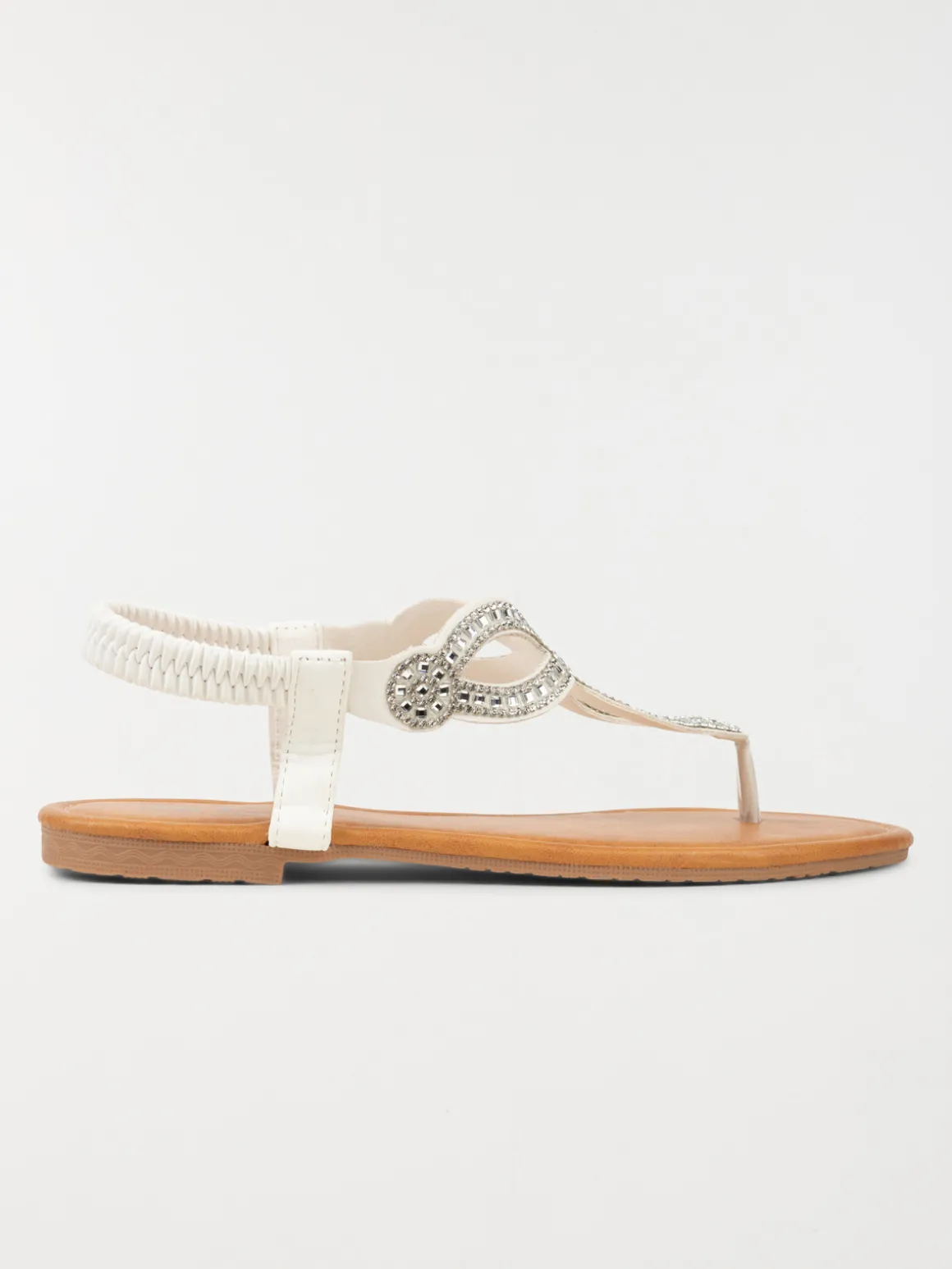 Sandales strass blanches femme (37-42)