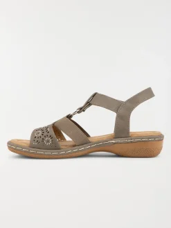 Sandales taupe ajourées femme (37-42)