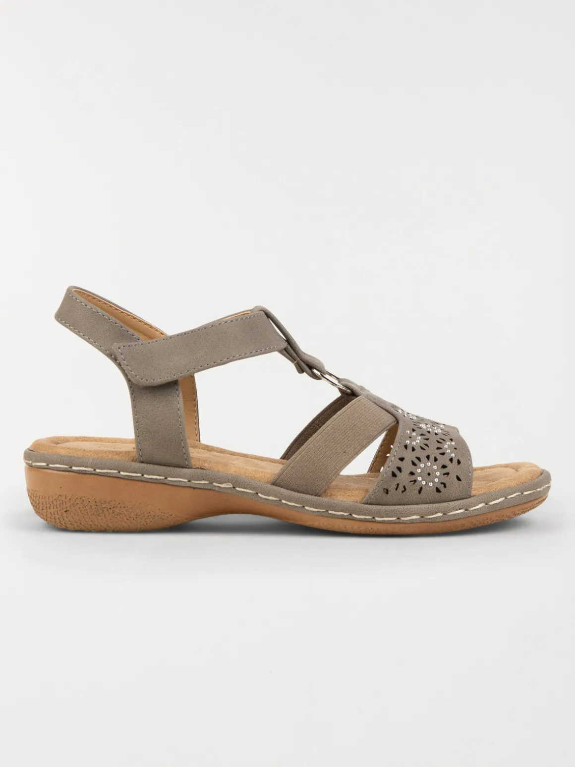 Sandales taupe ajourées femme (37-42)