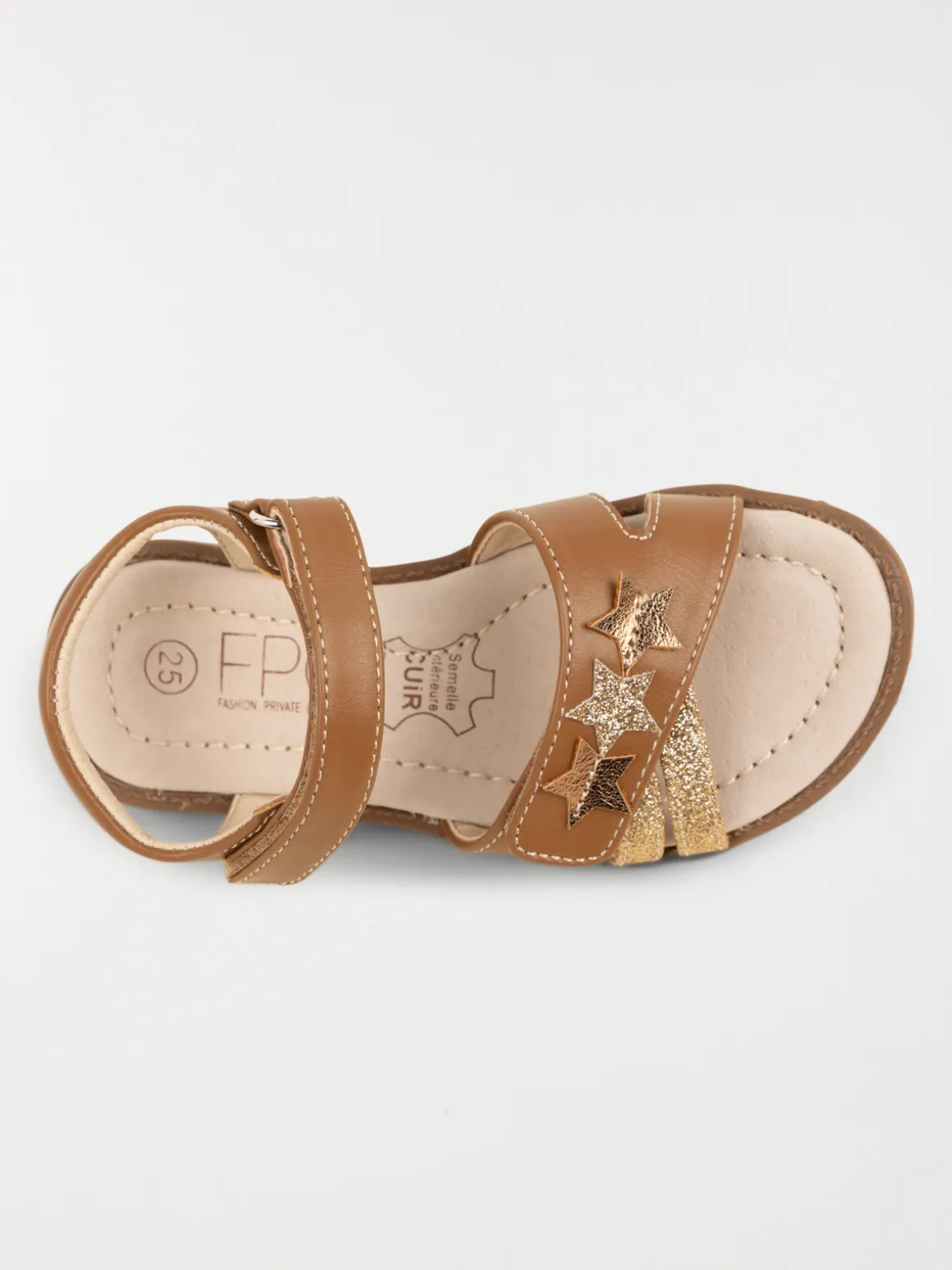 Sandales étoiles fille camel (24-30)