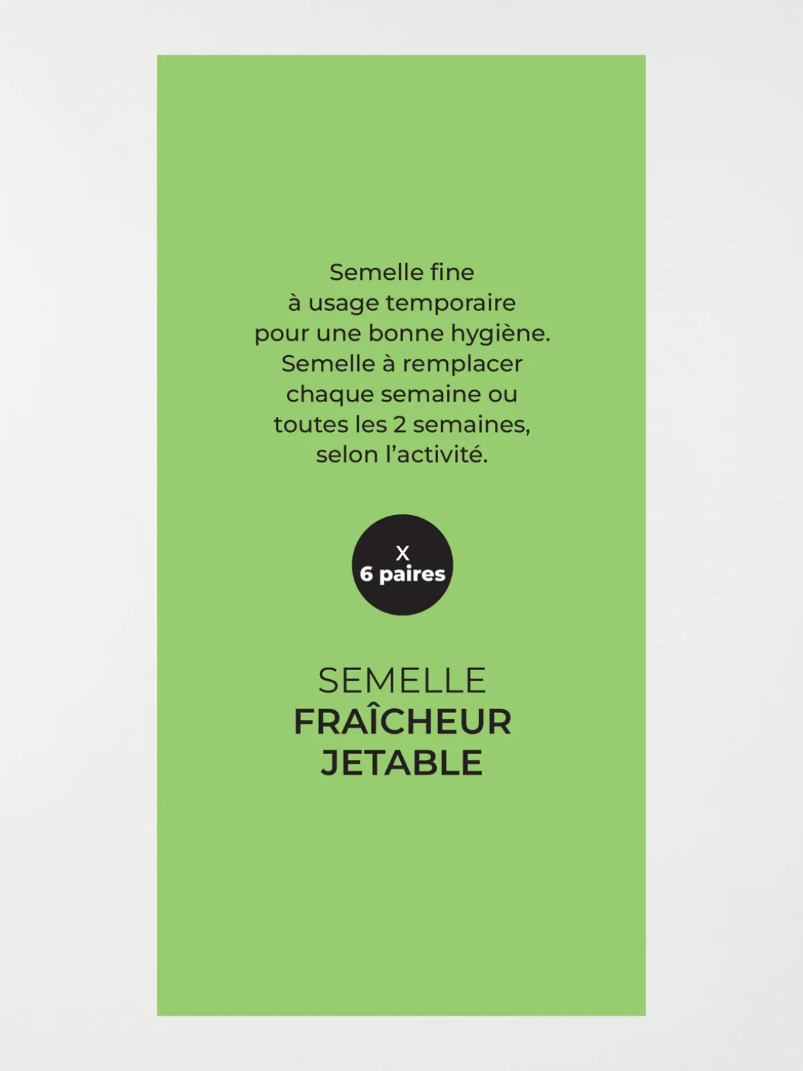 Semelle fraîcheur jetable 6 paires