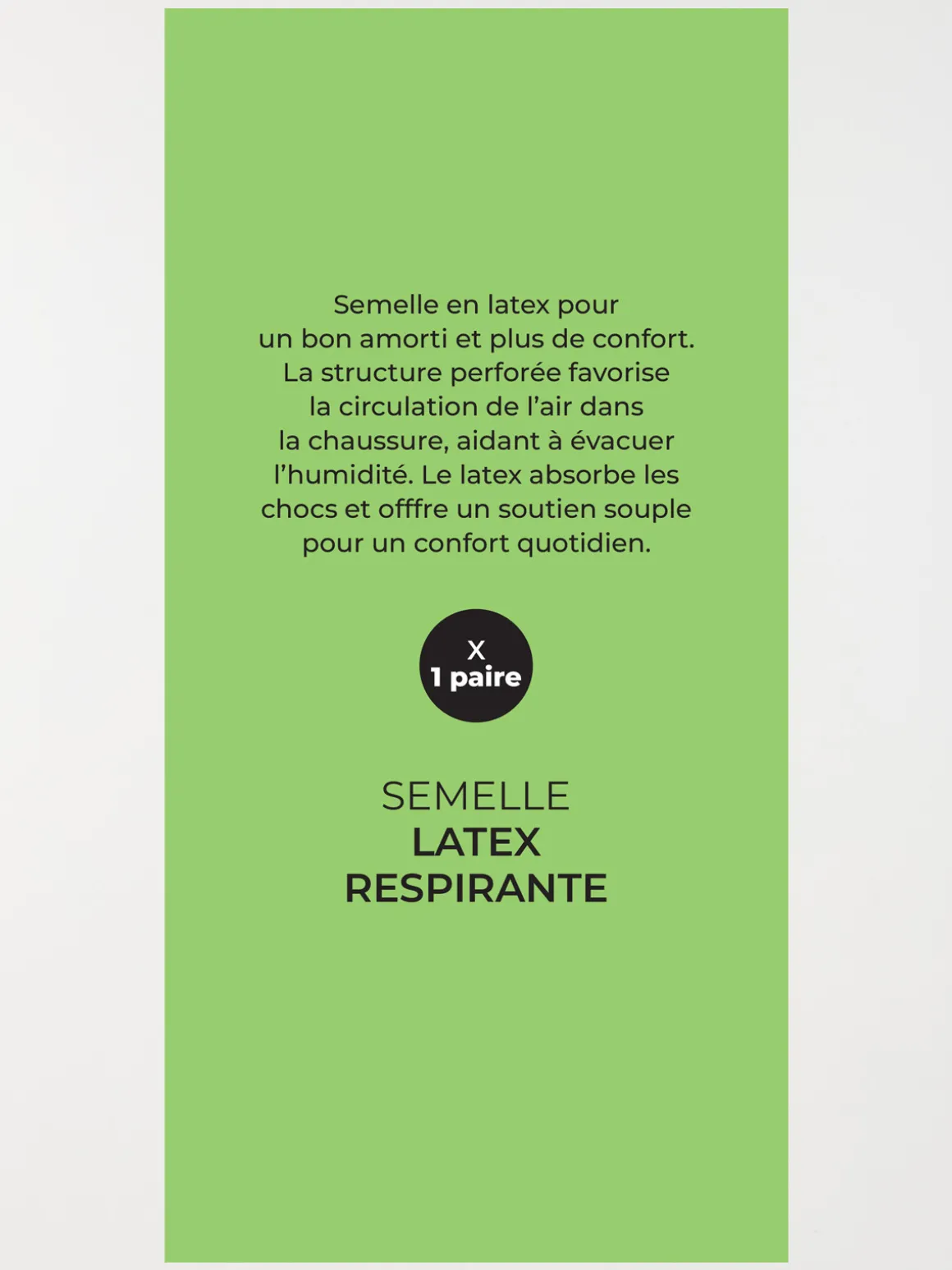 Semelle latex respirante 1 paire