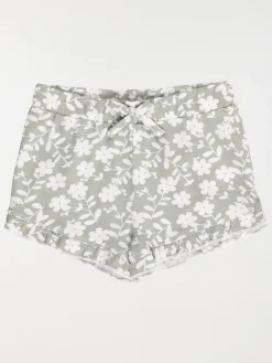 Short basique motif fleuri fille (3-36M)