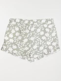 Short basique motif fleuri fille (3-36M)