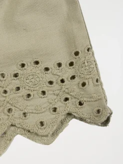 Short broderie sauge fille (3-24M)